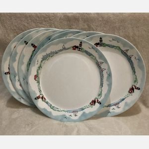Set of 8 Corelle Dinner Plates - Outer Banks Design